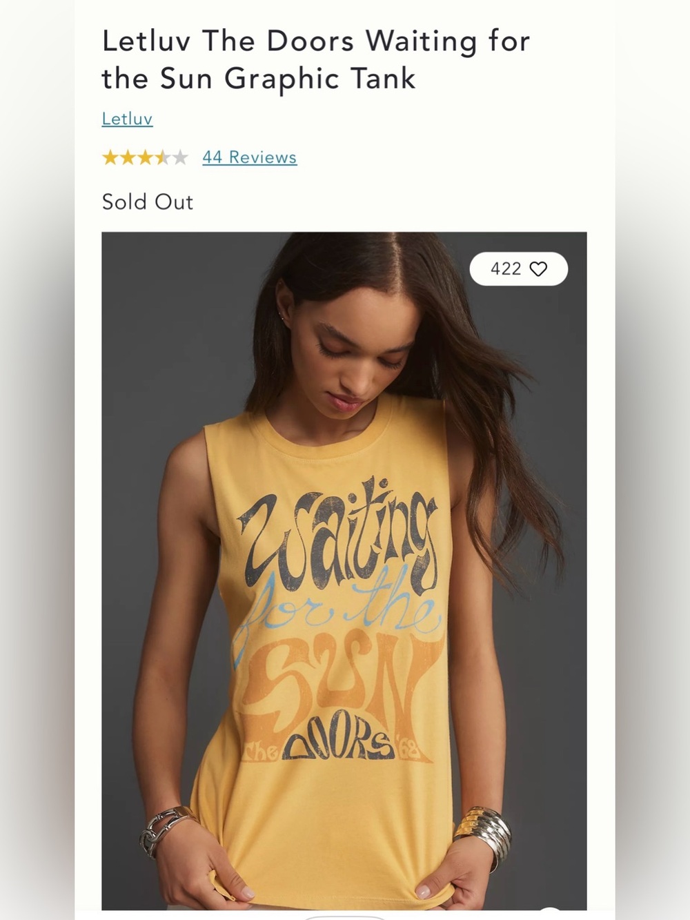 Anthropologie Yellow Graphic Muscle Tee NWT